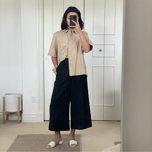 Aritzia Wilfred Wide Leg Crop Pants